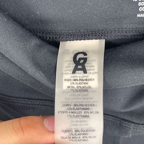 Good American High Rise Side Sheer  Mesh Athletic Black Leggings Size 2 - Picture 6 of 7